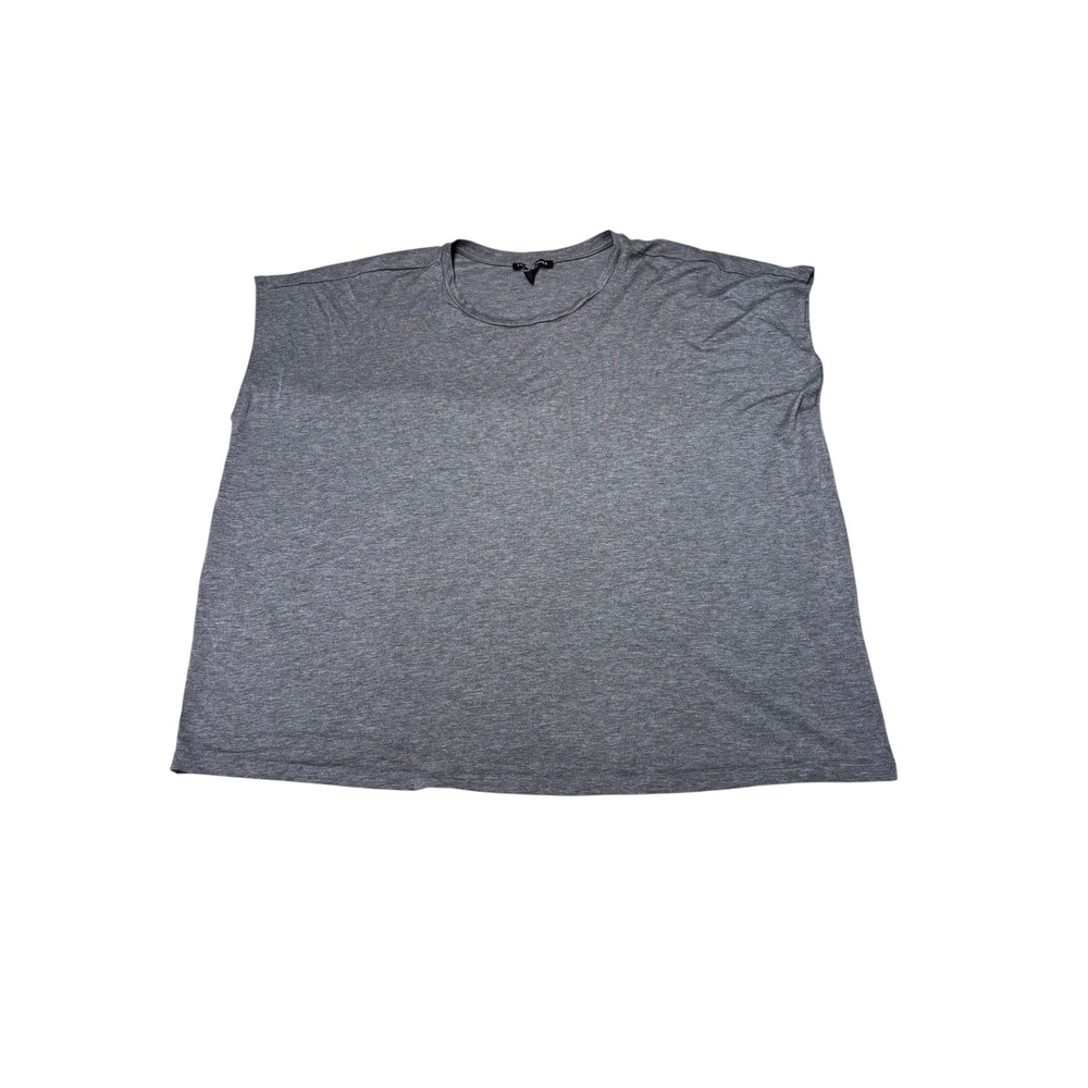 Eileen Fisher Womens XL Gray Tencel Lyocell Boxy Short Sleeve Crew Neck Top S22